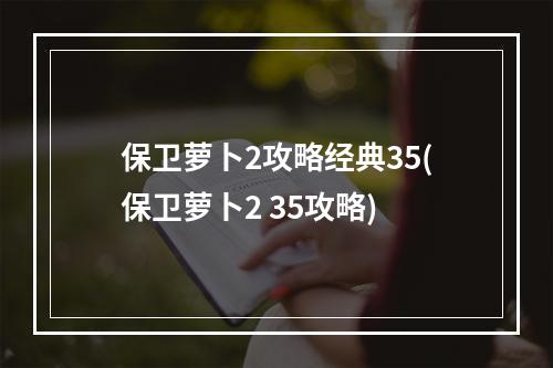 保卫萝卜2攻略经典35(保卫萝卜2 35攻略)