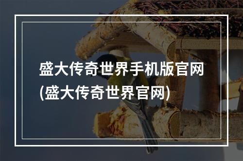 盛大传奇世界手机版官网(盛大传奇世界官网)