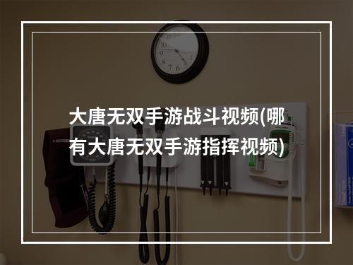 大唐无双手游战斗视频(哪有大唐无双手游指挥视频)