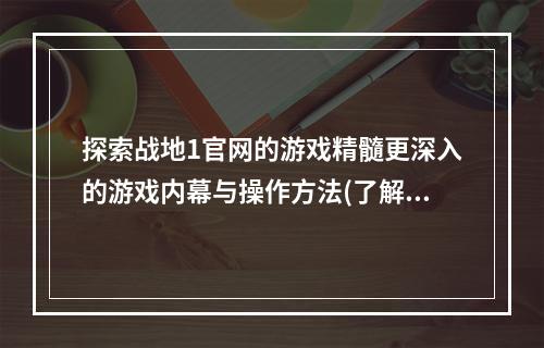 探索战地1官网的游戏精髓更深入的游戏内幕与操作方法(了解战场、掌握战术)