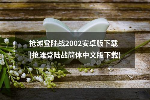 抢滩登陆战2002安卓版下载(抢滩登陆战简体中文版下载)