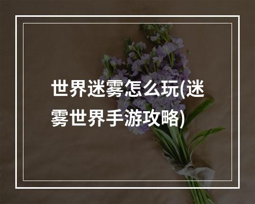 世界迷雾怎么玩(迷雾世界手游攻略)