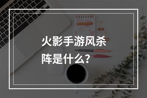 火影手游风杀阵是什么？