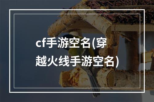 cf手游空名(穿越火线手游空名)