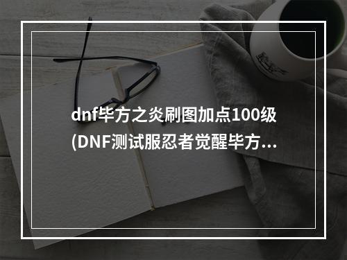 dnf毕方之炎刷图加点100级(DNF测试服忍者觉醒毕方之炎加点攻略指引)