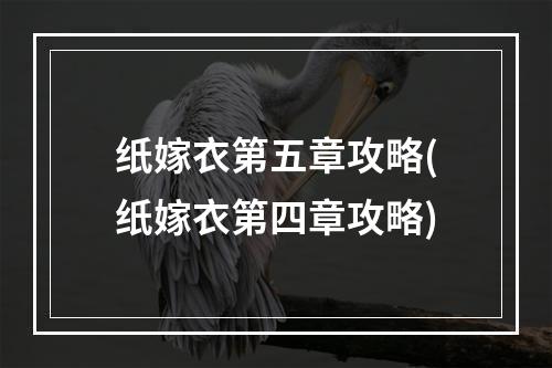 纸嫁衣第五章攻略(纸嫁衣第四章攻略)