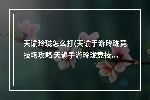 天谕玲珑怎么打(天谕手游玲珑竞技场攻略 天谕手游玲珑竞技场怎么玩)