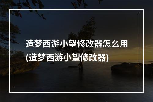 造梦西游小望修改器怎么用(造梦西游小望修改器)