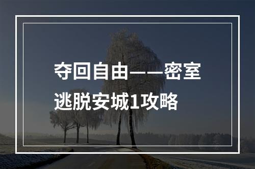 夺回自由——密室逃脱安城1攻略