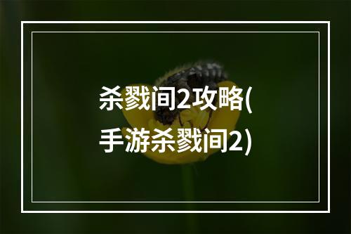 杀戮间2攻略(手游杀戮间2)