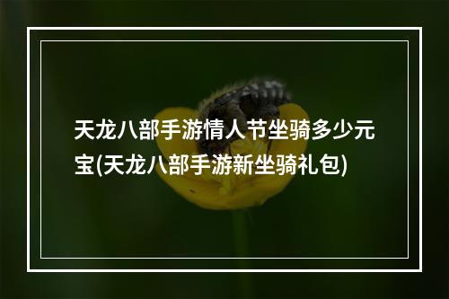 天龙八部手游情人节坐骑多少元宝(天龙八部手游新坐骑礼包)