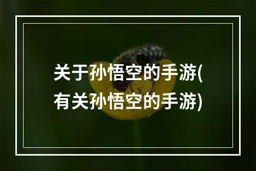 关于孙悟空的手游(有关孙悟空的手游)