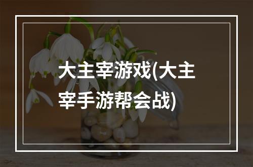 大主宰游戏(大主宰手游帮会战)