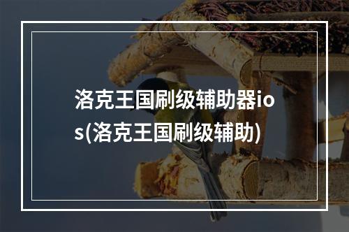 洛克王国刷级辅助器ios(洛克王国刷级辅助)