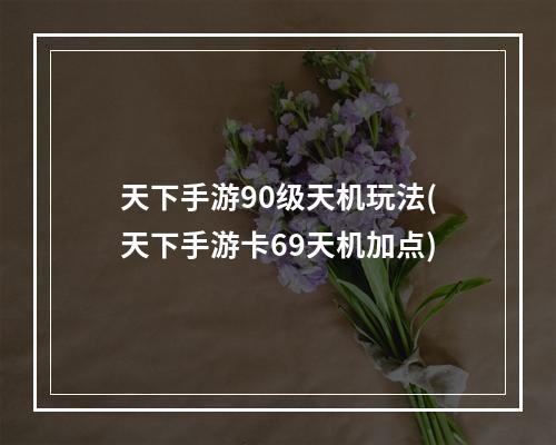 天下手游90级天机玩法(天下手游卡69天机加点)