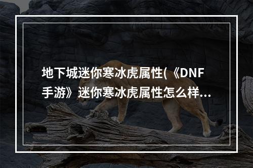 地下城迷你寒冰虎属性(《DNF手游》迷你寒冰虎属性怎么样 迷你寒冰虎属性一览)