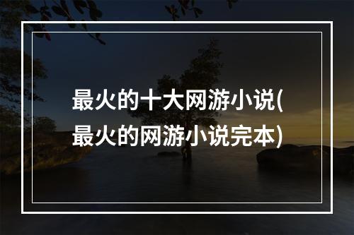 最火的十大网游小说(最火的网游小说完本)