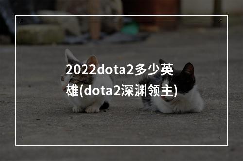 2022dota2多少英雄(dota2深渊领主)