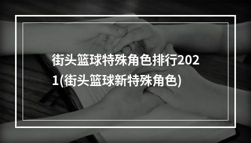 街头篮球特殊角色排行2021(街头篮球新特殊角色)