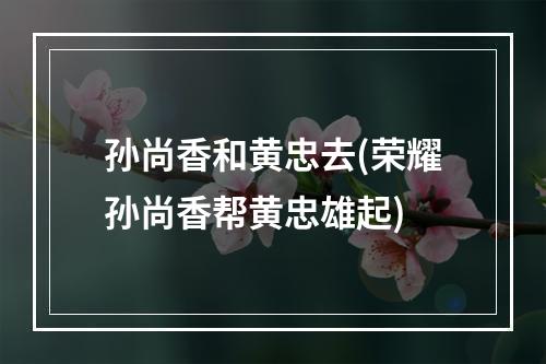 孙尚香和黄忠去(荣耀孙尚香帮黄忠雄起)