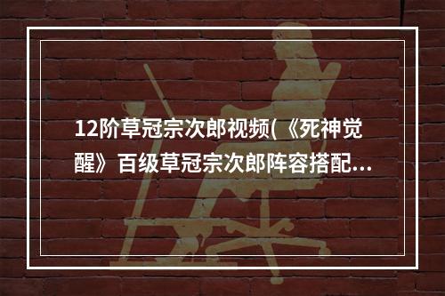 12阶草冠宗次郎视频(《死神觉醒》百级草冠宗次郎阵容搭配推荐)