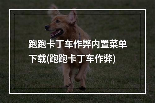 跑跑卡丁车作弊内置菜单下载(跑跑卡丁车作弊)