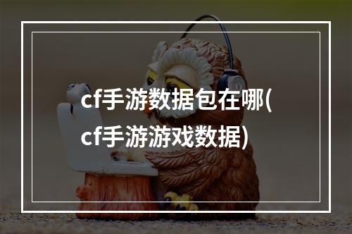 cf手游数据包在哪(cf手游游戏数据)