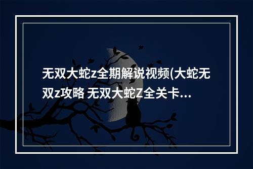 无双大蛇z全期解说视频(大蛇无双z攻略 无双大蛇Z全关卡攻略)