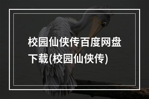 校园仙侠传百度网盘下载(校园仙侠传)