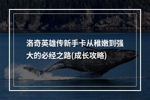 洛奇英雄传新手卡从稚嫩到强大的必经之路(成长攻略)