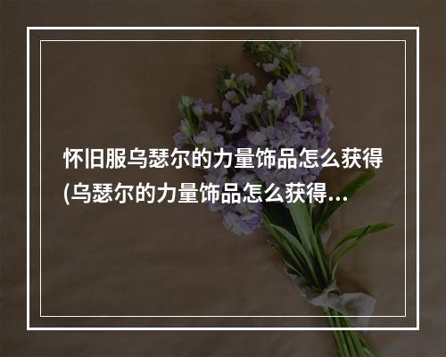 怀旧服乌瑟尔的力量饰品怎么获得(乌瑟尔的力量饰品怎么获得)