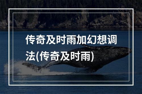 传奇及时雨加幻想调法(传奇及时雨)