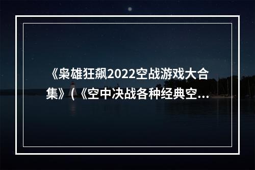 《枭雄狂飙2022空战游戏大合集》(《空中决战各种经典空战游戏收录》)