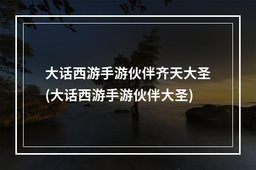 大话西游手游伙伴齐天大圣(大话西游手游伙伴大圣)