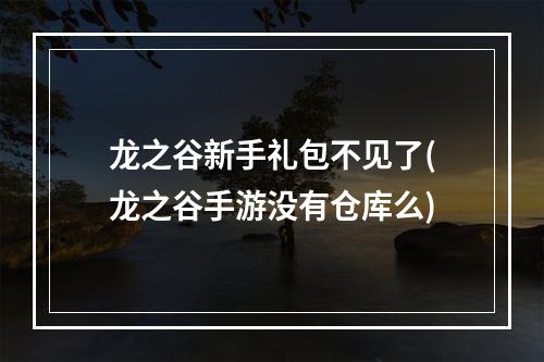 龙之谷新手礼包不见了(龙之谷手游没有仓库么)