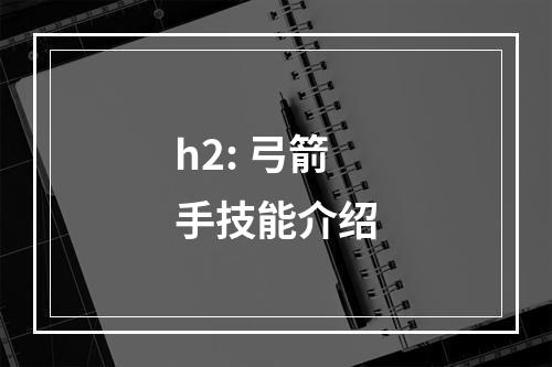 h2: 弓箭手技能介绍