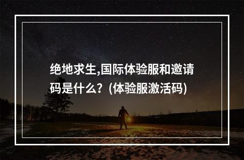 绝地求生,国际体验服和邀请码是什么？(体验服激活码)