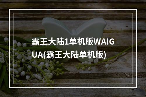 霸王大陆1单机版WAIGUA(霸王大陆单机版)