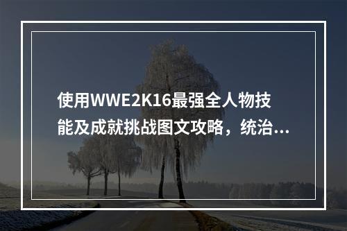 使用WWE2K16最强全人物技能及成就挑战图文攻略，统治铺选手！