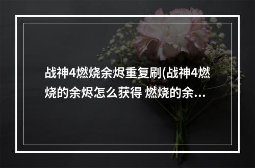 战神4燃烧余烬重复刷(战神4燃烧的余烬怎么获得 燃烧的余烬获取方法 机游 )