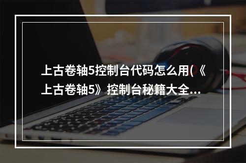 上古卷轴5控制台代码怎么用(《上古卷轴5》控制台秘籍大全及使用方法详解 控制台怎么用)