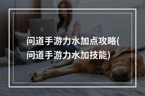 问道手游力水加点攻略(问道手游力水加技能)