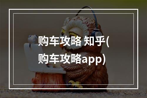 购车攻略 知乎(购车攻略app)