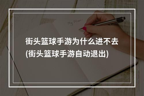 街头篮球手游为什么进不去(街头篮球手游自动退出)