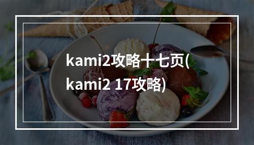 kami2攻略十七页(kami2 17攻略)