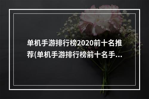 单机手游排行榜2020前十名推荐(单机手游排行榜前十名手游)