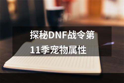 探秘DNF战令第11季宠物属性