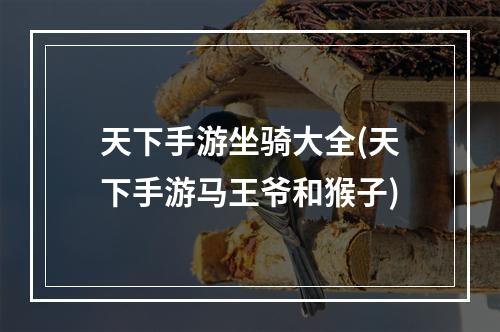 天下手游坐骑大全(天下手游马王爷和猴子)