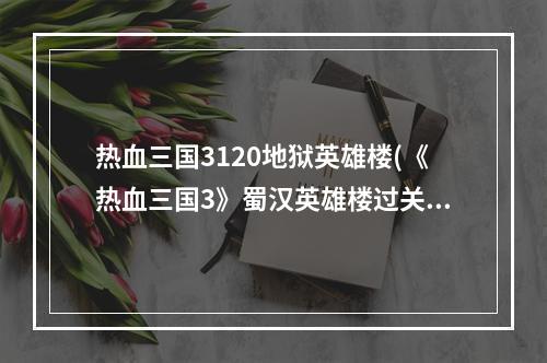 热血三国3120地狱英雄楼(《热血三国3》蜀汉英雄楼过关攻略 英雄楼100楼怎么过)