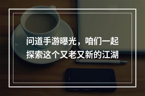 问道手游曝光，咱们一起探索这个又老又新的江湖